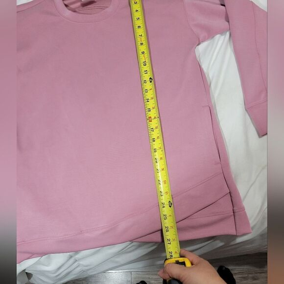 Sage bottom crossover hem pullover tunic/sweatshirt - Picture 4 of 12